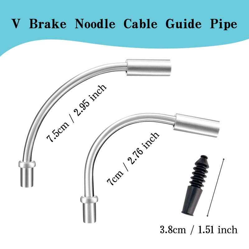 EACOZY Bike V Brake Noodle Cable Guide Pipe, Bicycle Brake Pipe with Rubber Boots for Mountain Bikes Bicycles - Image 4